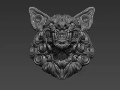 Wolf pendant 3D print model