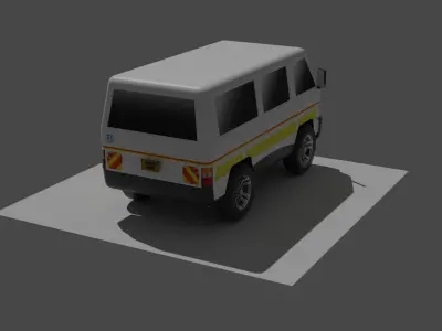 Low Poly Nissan Van Matatu Low-poly 3D model