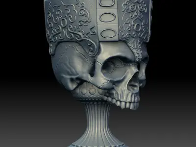 Printable Skull Goblet 3D print model