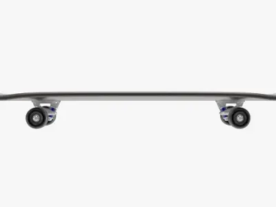 Skateboard with flames transparent 3D model