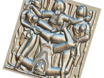 Kama Sutra Basorelief for CNC 3D Router 3D print model