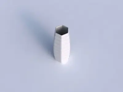 Vase hexagon with smooth horizontal dents 3D print model purchase