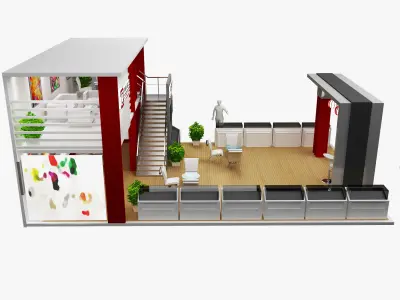  Booth Exhibition Stand a482 3D model
