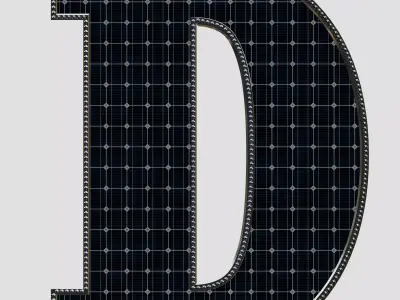 Solar Panel Letter - D 3D model
