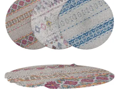 Round Rug Set 152 3D model
