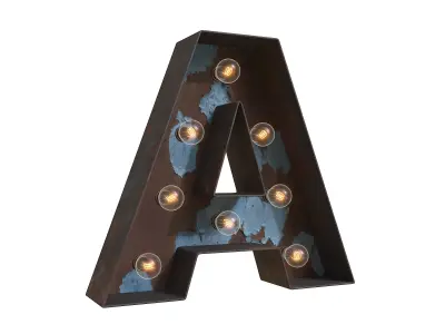 Vintage Rusty Marquee Letters 3D model