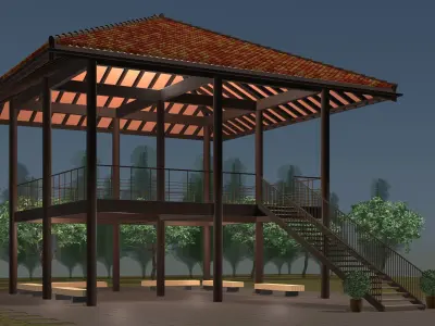 Tropical pavilion 2314 3D model