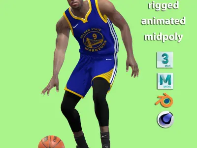 3D Rigged Andre Iguodala Golden State Warriors NBA 3D model