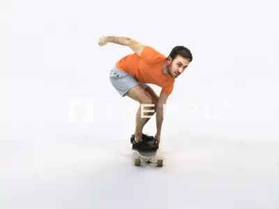 Flow 03I Riding a Skateboard Sports Man Low-poly 3D model