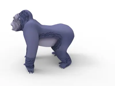 3D Cartoon Gorilla rigged and animated  Low-poly 3D model