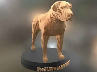 Parametric English Mastiff Low-poly 3D model