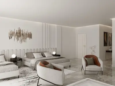 interrior design of luxury villa 3D model