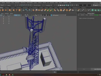 Telecommunication Tower Low-poly 3D model