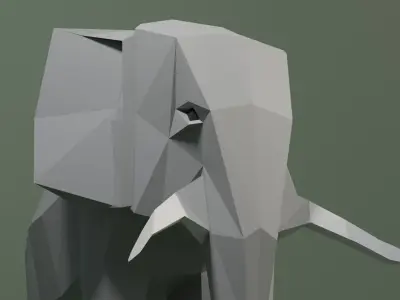 elephant low poly polygonal 3D model