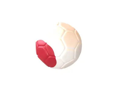 Japan Flag Soccer Ball v1 001 Low-poly 3D model
