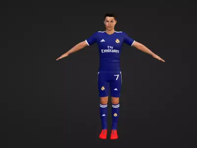 Cristiano Ronaldo - Real Madrid Low-poly 3D model