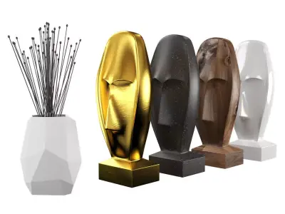vase106 four different statues and vase 3D model