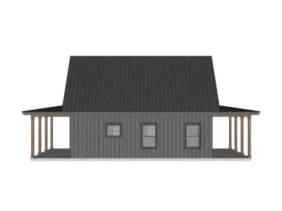 Barndominium House 087 -Archimple LLC Low-poly 3D model