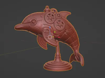 Steamfin Steampunk Dolphin Sculpture 3D print model