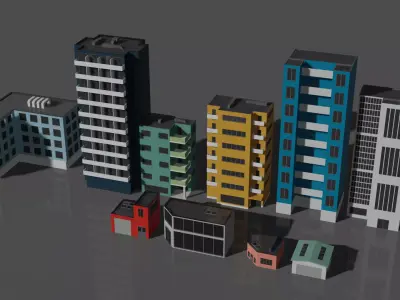 Buildings LowPoly Free low-poly 3D model