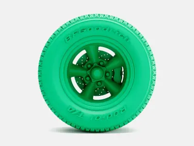 15x10 Torq Thrust D Wheel BFGoodrich Radial Tire 3D print model
