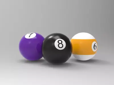 Billiard Balls Low-poly 3D model purchase