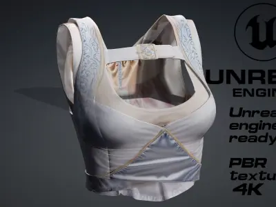 Detailed white top PBR 4k Low-poly 3D model