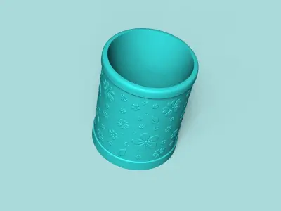 Vase 01 with Plate - Simple Plant Pot - Home Decor 3D print model