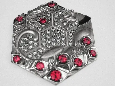 Kitty in a collar ring 3D print model