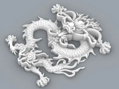 Chinese  Dragon Half 3d 3D print model