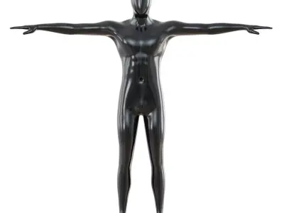 Male mannequin in T-pose 3D model