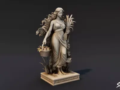 Demeter Statue Low-poly 3D model