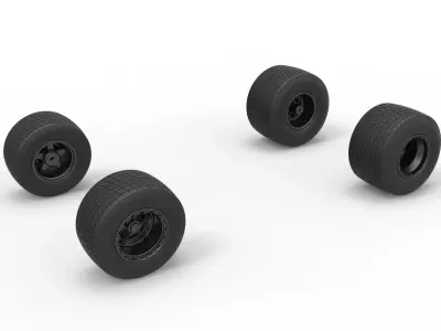 Wheel set of New Zealand Super Saloon race car Scale 1 to 25 3D print model