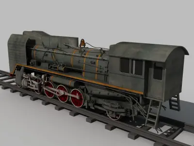 Old Steam Train 3D model