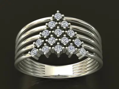 Diamond Ring Triangular 3D print model