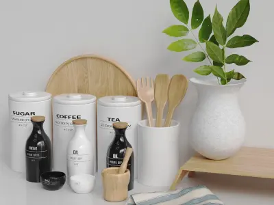 Decor kitchen set 01 3D model