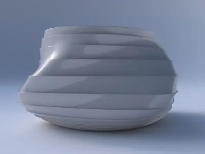 Bowl twisted elipse with horizontal layers 3D print model