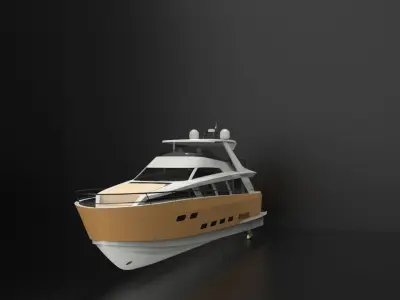 luxury Yacht  Low-poly 3D model
