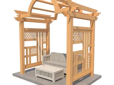 Pergola 7  Low-poly 3D model