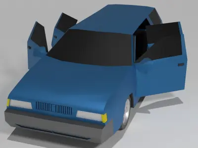 low poly car 3d model volvo wagon Low-poly 3D model