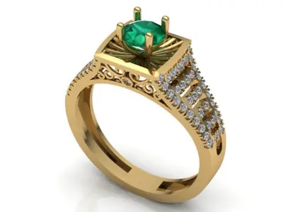 Engagement ring design 3D print model