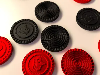 Checkers Pieces 3D model