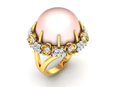 Solitaire Women Engagement Wedding Opal Stone  Ring 3D print model