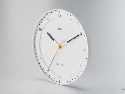 BRAUN WATCH BC17 WALL CLOCK NO GLASS 3D model