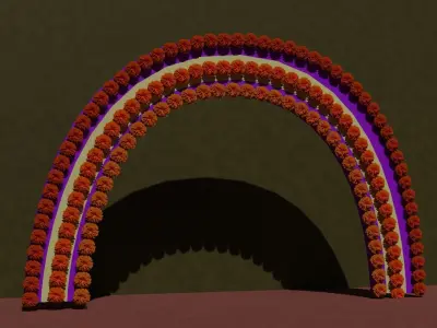 corona para altar dia de muertos 3D model