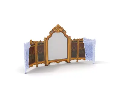 Ornate Gold Mirror model pack Low-poly 3D model