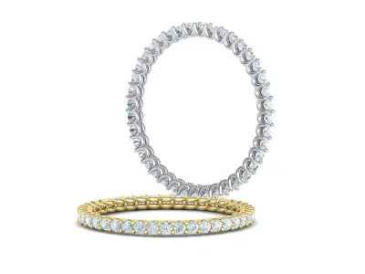 Stackable Diamond Eternity Ring Small Stones MANY FINGERS 3D print model