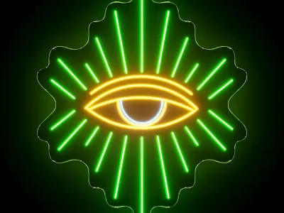 Eye Neon Sign 3D model