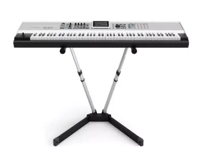 Musical Keyboard On A Stand 3D model