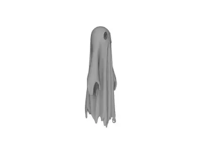Halloween White Ghost 3D Printed Spooky Decorative Figurine 3D print model